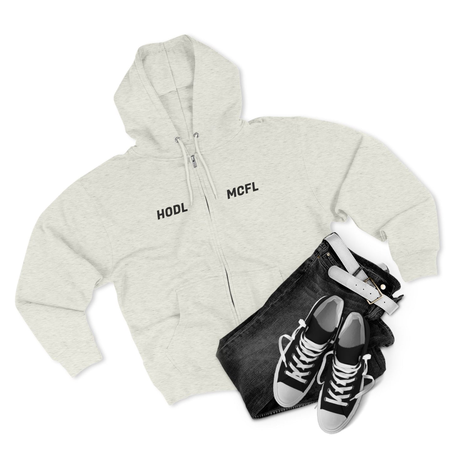 HODL MCFL Unisex Zip Hoodie | Cozy Cryptocurrency Sweater, Gift for Traders, Cool Casual Wear, Perfect for Crypto Enthusiasts