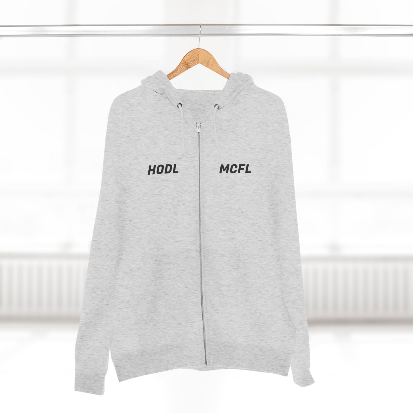 HODL MCFL Unisex Zip Hoodie | Cozy Cryptocurrency Sweater, Gift for Traders, Cool Casual Wear, Perfect for Crypto Enthusiasts