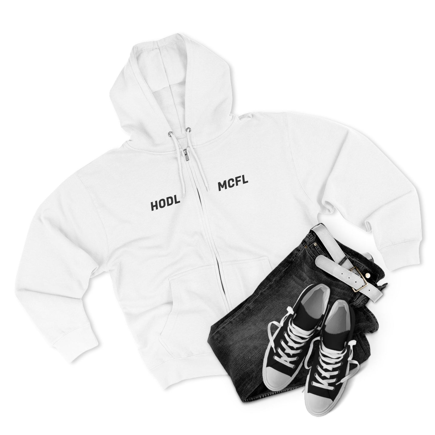 HODL MCFL Unisex Zip Hoodie | Cozy Cryptocurrency Sweater, Gift for Traders, Cool Casual Wear, Perfect for Crypto Enthusiasts