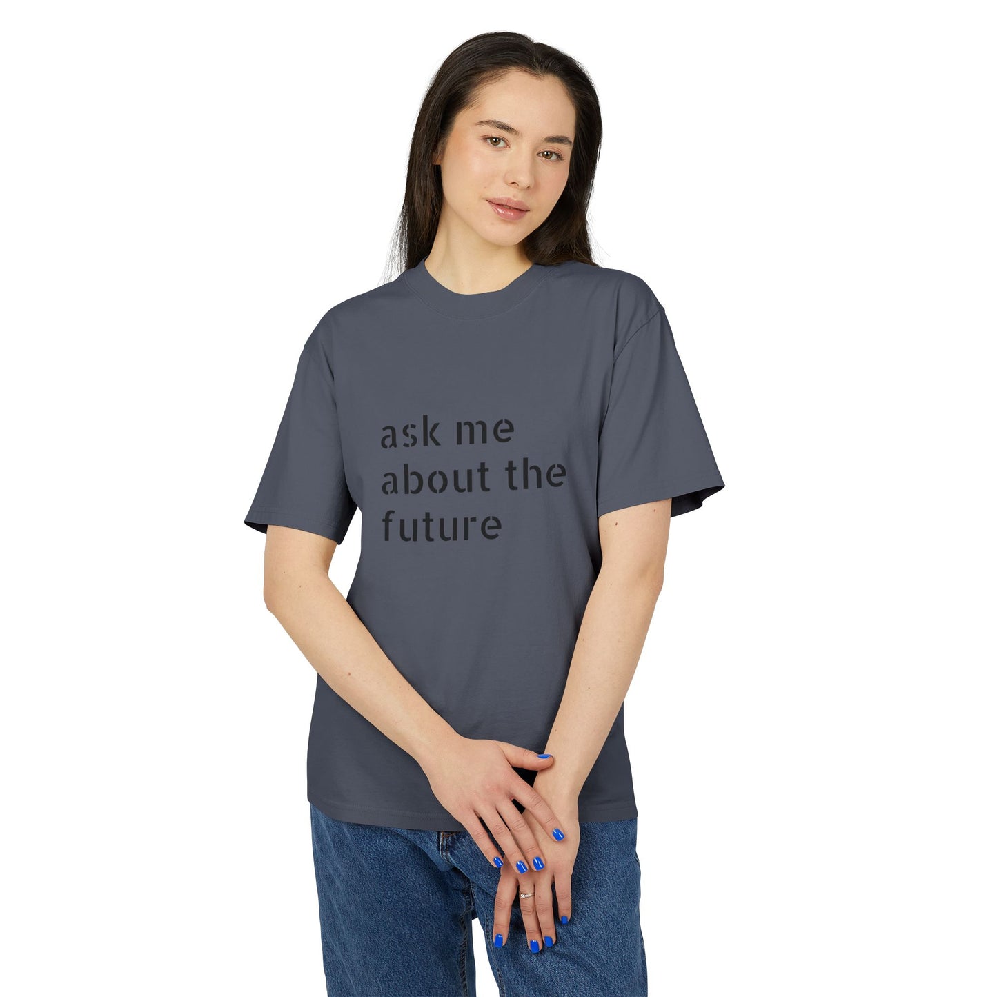 Unisex Faded Tee - Ask Me About The Future, Casual Wear, Gift for Tech Lovers, Printed T-Shirt, Unique Shirt for Events