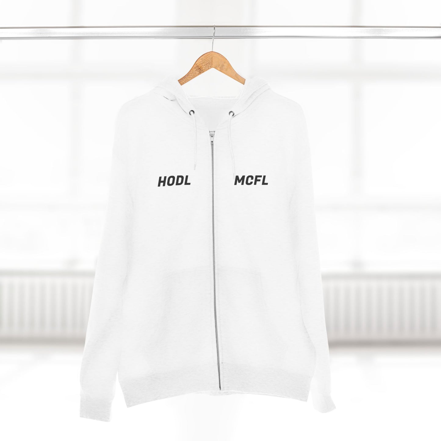 HODL MCFL Unisex Zip Hoodie | Cozy Cryptocurrency Sweater, Gift for Traders, Cool Casual Wear, Perfect for Crypto Enthusiasts